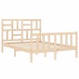 Estructura de cama con cabecero madera maciza 140x190 cm de , Camas y somieres - Ref: Foro24-3193056, Precio: 132,22 €, Descu...