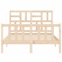 Estructura de cama con cabecero madera maciza 140x190 cm de , Camas y somieres - Ref: Foro24-3193056, Precio: 132,22 €, Descu...