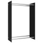 Black glass woodshed 80x35x120 cm by , Firewood bags and holders - Ref: Foro24-282838, Price: 83,44 €, Discount: %