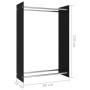 Black glass woodshed 80x35x120 cm by , Firewood bags and holders - Ref: Foro24-282838, Price: 83,44 €, Discount: %