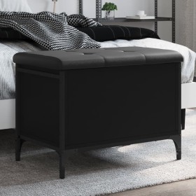 Black engineered wood storage bench 62x42x45 cm by , Benches for halls and storage - Ref: Foro24-835137, Price: 62,69 €, Disc...