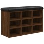 Shoe bench engineered wood oak brown 82x32x50 cm by , Benches for halls and storage - Ref: Foro24-835109, Price: 83,64 €, Dis...