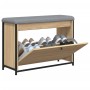 Banco zapatero con cajón abatible roble Sonoma 82x32x56 cm de , Bancos para recibidores y almacenamiento - Ref: Foro24-835123...