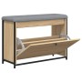 Shoe bench with folding drawer Sonoma oak 82x32x56 cm by , Benches for halls and storage - Ref: Foro24-835123, Price: 79,55 €...