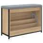 Banco zapatero con cajón abatible roble Sonoma 82x32x56 cm de , Bancos para recibidores y almacenamiento - Ref: Foro24-835123...