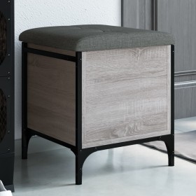 Sonoma gray engineered wood storage bench 42x42x45 cm by , Benches for halls and storage - Ref: Foro24-835135, Price: 49,99 €...