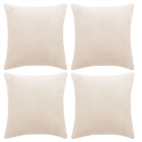 Fundas de cojín de tela 50x50 cm blanco crudo 4 unidades de vidaXL, Cojines - Ref: Foro24-132952, Precio: 22,42 €, Descuento: %