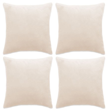 Fundas de cojín de tela 50x50 cm blanco crudo 4 unidades de vidaXL, Cojines - Ref: Foro24-132952, Precio: 22,42 €, Descuento: %