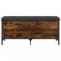 Engineered wood storage bench smoked oak 102x42x45 cm by , Benches for halls and storage - Ref: Foro24-835149, Price: 89,41 €...