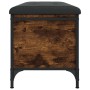 Engineered wood storage bench smoked oak 102x42x45 cm by , Benches for halls and storage - Ref: Foro24-835149, Price: 89,41 €...