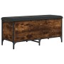 Engineered wood storage bench smoked oak 102x42x45 cm by , Benches for halls and storage - Ref: Foro24-835149, Price: 89,41 €...