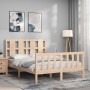 Estructura de cama de matrimonio con cabecero madera maciza de , Camas y somieres - Ref: Foro24-3192206, Precio: 165,82 €, De...