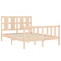 Estructura de cama de matrimonio con cabecero madera maciza de , Camas y somieres - Ref: Foro24-3192206, Precio: 165,82 €, De...