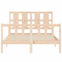 Estructura de cama de matrimonio con cabecero madera maciza de , Camas y somieres - Ref: Foro24-3192206, Precio: 165,82 €, De...