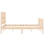 Estructura de cama de matrimonio con cabecero madera maciza de , Camas y somieres - Ref: Foro24-3192206, Precio: 165,82 €, De...