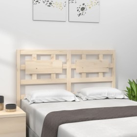 Solid pine wood bed headboard 140.5x4x100 cm by , Headboards and footboards - Ref: Foro24-818035, Price: 58,99 €, Discount: %