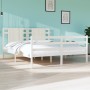 Solid white pine wood bed frame 150x200 cm by , Beds and slatted bases - Ref: Foro24-3104289, Price: 159,79 €, Discount: %