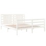 Estructura de cama madera maciza de pino blanca 150x200 cm de , Camas y somieres - Ref: Foro24-3104289, Precio: 159,79 €, Des...