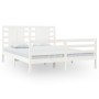 Estructura de cama de madera maciza de pino blanca 160x200 cm de , Camas y somieres - Ref: Foro24-3104294, Precio: 163,56 €, ...