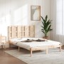 Estructura de cama de matrimonio madera maciza 135x190 cm de , Camas y somieres - Ref: Foro24-3105575, Precio: 132,14 €, Desc...