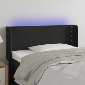 Black velvet headboard with LED 103x16x78/88 cm by , Headboards and footboards - Ref: Foro24-3123140, Price: 54,95 €, Discoun...