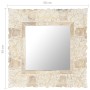 Massiver Spiegel aus weißem Mangoholz, 50x50 cm von , Spiegel - Ref: Foro24-321632, Preis: 64,99 €, Rabatt: %