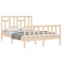 Estructura de cama de matrimonio con cabecero madera maciza de , Camas y somieres - Ref: Foro24-3193116, Precio: 146,69 €, De...