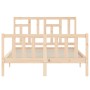 Estructura de cama de matrimonio con cabecero madera maciza de , Camas y somieres - Ref: Foro24-3193116, Precio: 146,69 €, De...