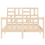 Estructura de cama de matrimonio con cabecero madera maciza de , Camas y somieres - Ref: Foro24-3193051, Precio: 154,72 €, De...