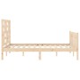 Estructura de cama de matrimonio con cabecero madera maciza de , Camas y somieres - Ref: Foro24-3193051, Precio: 154,72 €, De...