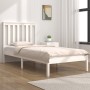 Estructura de cama madera maciza de pino blanco 90x200 cm de , Camas y somieres - Ref: Foro24-3103829, Precio: 103,09 €, Desc...