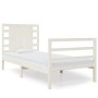 Estructura de cama madera maciza de pino blanco 75x190 cm de , Camas y somieres - Ref: Foro24-3104244, Precio: 109,11 €, Desc...