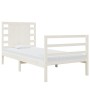 Estructura de cama madera maciza de pino blanco 75x190 cm de , Camas y somieres - Ref: Foro24-3104244, Precio: 109,11 €, Desc...