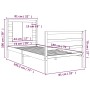 Estructura de cama madera maciza de pino blanco 75x190 cm de , Camas y somieres - Ref: Foro24-3104244, Precio: 109,11 €, Desc...