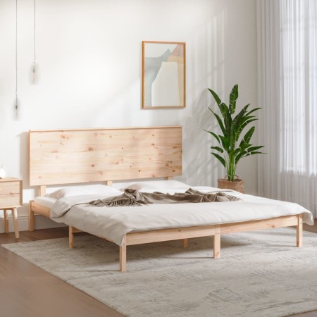 Solid pine wood bed frame 160x200 cm by , Beds and slatted bases - Ref: Foro24-3104813, Price: 139,16 €, Discount: %