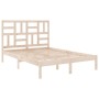 Estructura de cama de matrimonio madera maciza 135x190 cm de , Camas y somieres - Ref: Foro24-3105925, Precio: 122,44 €, Desc...