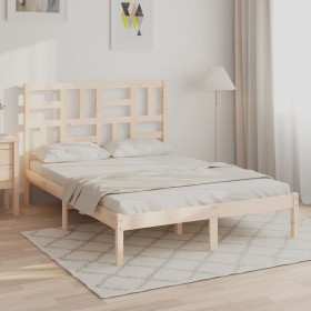 Solid wood bed frame 140x200 cm by , Beds and slatted bases - Ref: Foro24-3105950, Price: 127,99 €, Discount: %