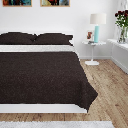 Doppelseitig gepolsterte Tagesdecke 170x210 cm creme und braun von vidaXL, Tagesdecken und Bettdecken - Ref: Foro24-132962, P...