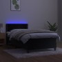 Box spring bed with mattress and LED black velvet 100x200 cm by , Beds and slatted bases - Ref: Foro24-3134329, Price: 326,06...