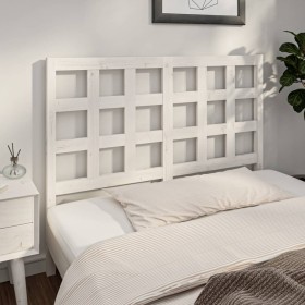 Solid white pine wood bed headboard 140.5x4x100 cm by , Headboards and footboards - Ref: Foro24-817886, Price: 61,99 €, Disco...