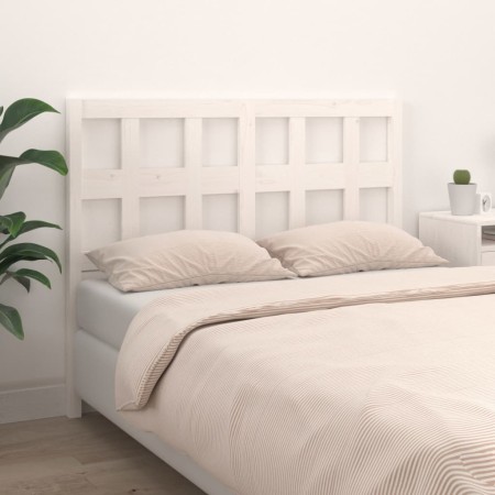 Solid white pine wood bed headboard 140.5x4x100 cm by , Headboards and footboards - Ref: Foro24-818916, Price: 58,65 €, Disco...