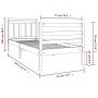 Small solid wood single bed frame 75x190 cm by , Beds and slatted bases - Ref: Foro24-3100614, Price: 98,99 €, Discount: %