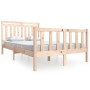 Estructura cama doble pequeña madera maciza 135x190 cm de , Camas y somieres - Ref: Foro24-3100694, Precio: 163,99 €, Descuen...