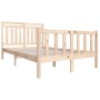 Estructura cama doble pequeña madera maciza 135x190 cm de , Camas y somieres - Ref: Foro24-3100694, Precio: 163,99 €, Descuen...