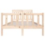 Estructura cama doble pequeña madera maciza 135x190 cm de , Camas y somieres - Ref: Foro24-3100694, Precio: 163,99 €, Descuen...