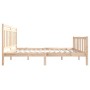 Estructura cama doble pequeña madera maciza 135x190 cm de , Camas y somieres - Ref: Foro24-3100694, Precio: 163,99 €, Descuen...