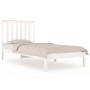 Estructura de cama madera maciza de pino blanco 90x190 cm de , Camas y somieres - Ref: Foro24-3103809, Precio: 104,25 €, Desc...