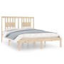 Solid wood double bed frame 135x190 cm by , Beds and slatted bases - Ref: Foro24-3104038, Price: 122,17 €, Discount: %