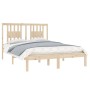 Solid wood double bed frame 135x190 cm by , Beds and slatted bases - Ref: Foro24-3104038, Price: 122,17 €, Discount: %