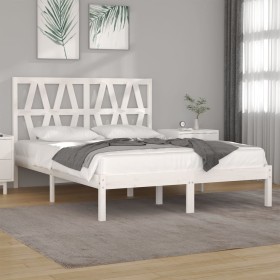 Estructura de cama madera maciza de pino blanca 150x200 cm de , Camas y somieres - Ref: Foro24-3104004, Precio: 143,99 €, Des...